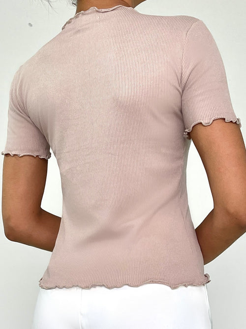 Blusa Runche En Las Mangas Y Cuello.