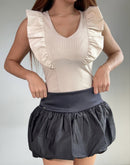 Blusa Sisa Cuello Redondo Con Volantes