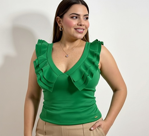 Blusa Manga Sisa Cuello V 3 Boleros Plus