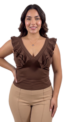 Blusa Manga Sisa Cuello V 3 Boleros Plus