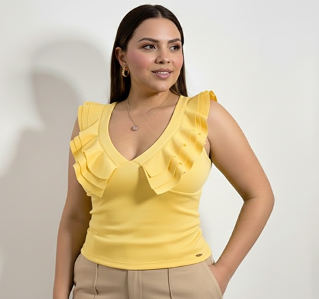 Blusa Manga Sisa Cuello V 3 Boleros Plus