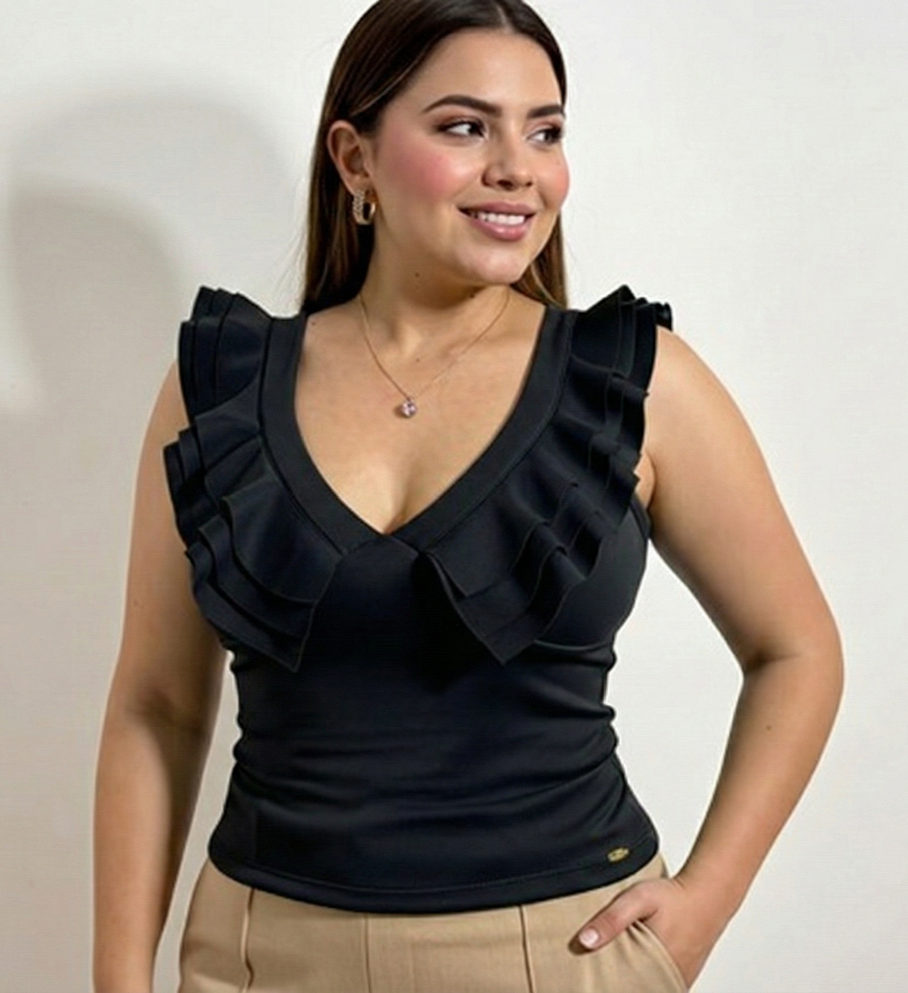 Blusa Manga Sisa Cuello V 3 Boleros Plus