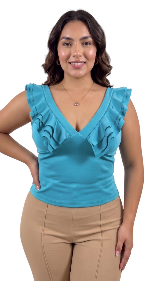 Blusa Manga Sisa Cuello V 3 Boleros Plus