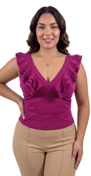 Blusa Manga Sisa Cuello V 3 Boleros Plus