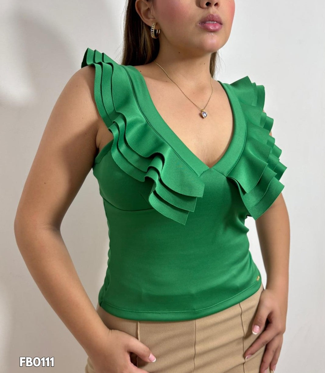 Blusa Manga Sisa Cuello V 3 Boleros