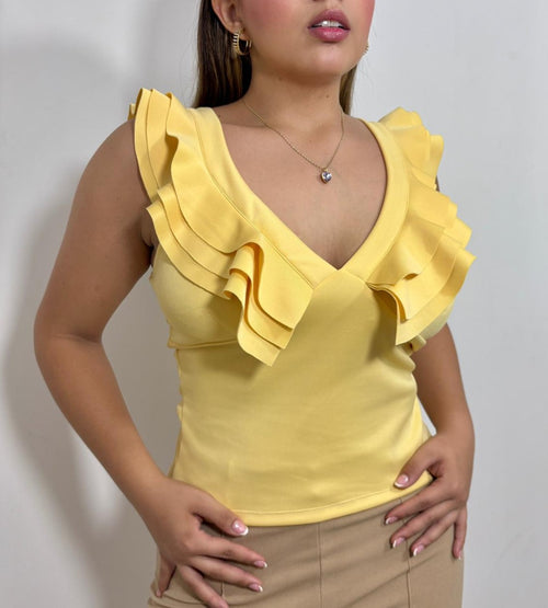 Blusa Manga Sisa Cuello V 3 Boleros