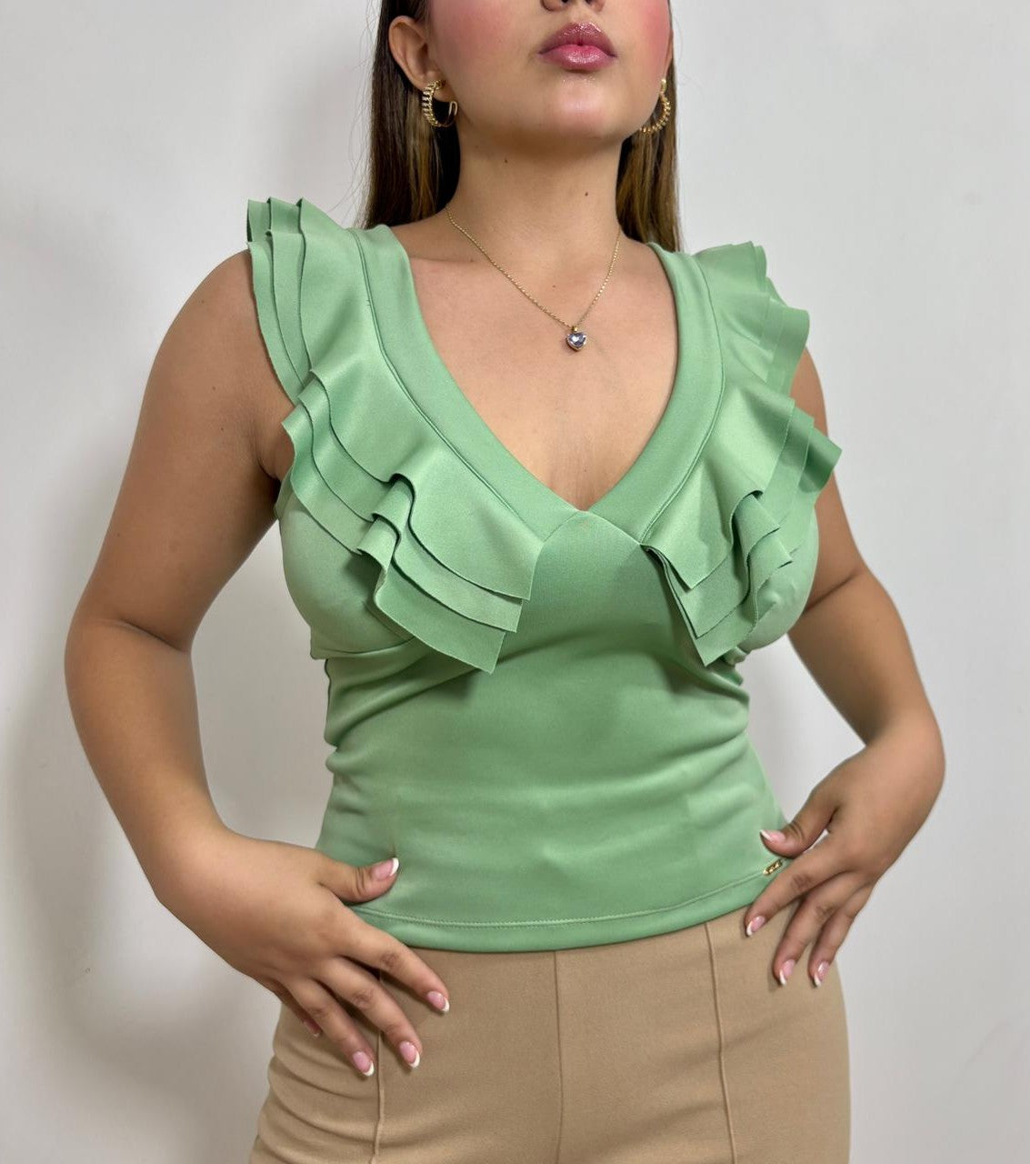 Blusa Manga Sisa Cuello V 3 Boleros