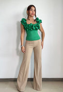 Blusa Manga Sisa Rosas