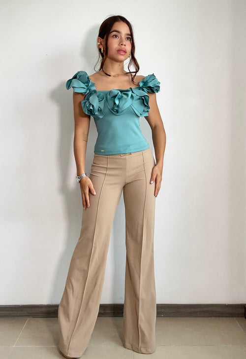 Blusa Manga Sisa Rosas