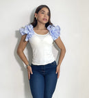 Blusa Cuello Redondo Manga Sisa Boleros