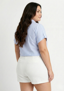 Camisa Dama Manga Corta Estampado Plus