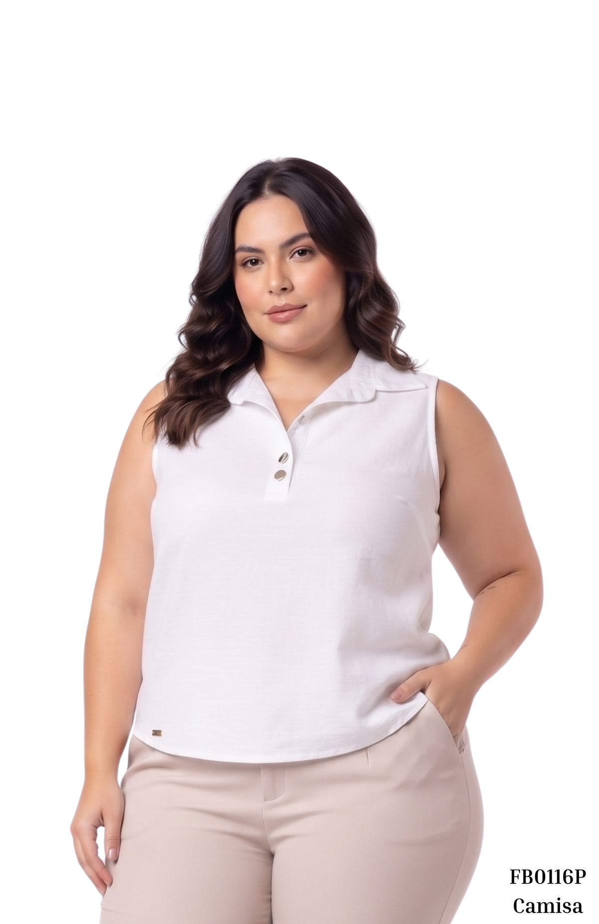 Camisa Manga Sisa Escote En V Botones