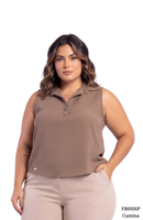 Camisa Manga Sisa Escote En V Botones