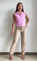 Camisa Manga Sisa Escote En V Botones