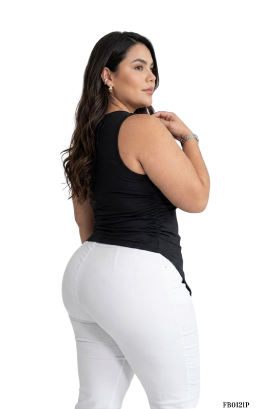 Blusa Asimetrica Zurcido Lateral