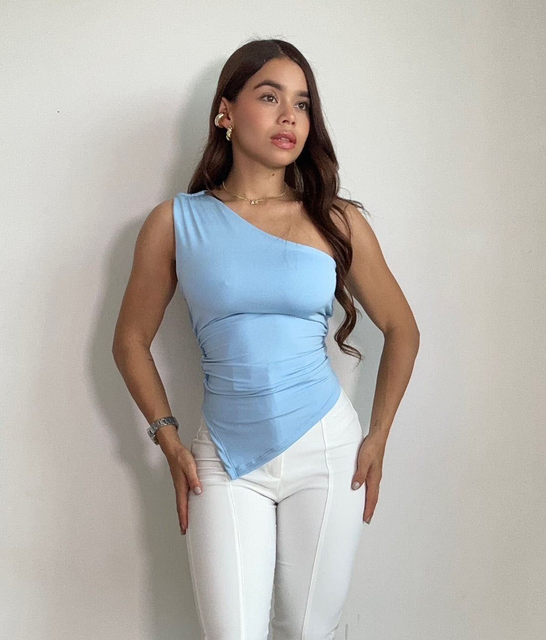 Blusa Asimetrica Zurcido Lateral