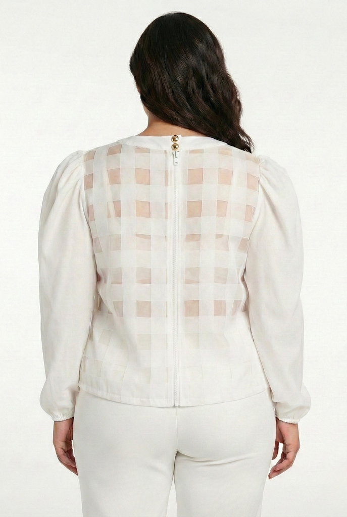 Blusa Manga Larga Cuadros