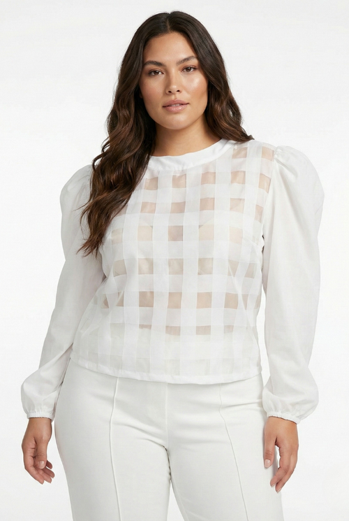 Blusa Manga Larga Cuadros