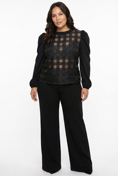 Blusa Manga Larga Cuadros