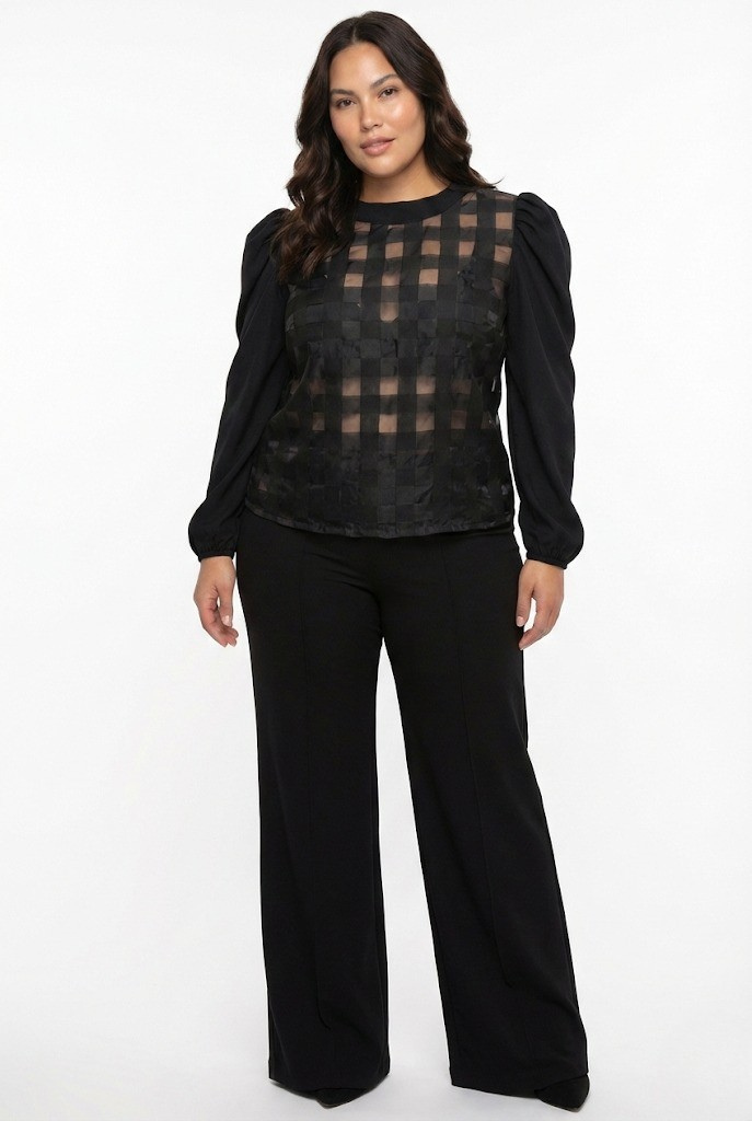Blusa Manga Larga Cuadros