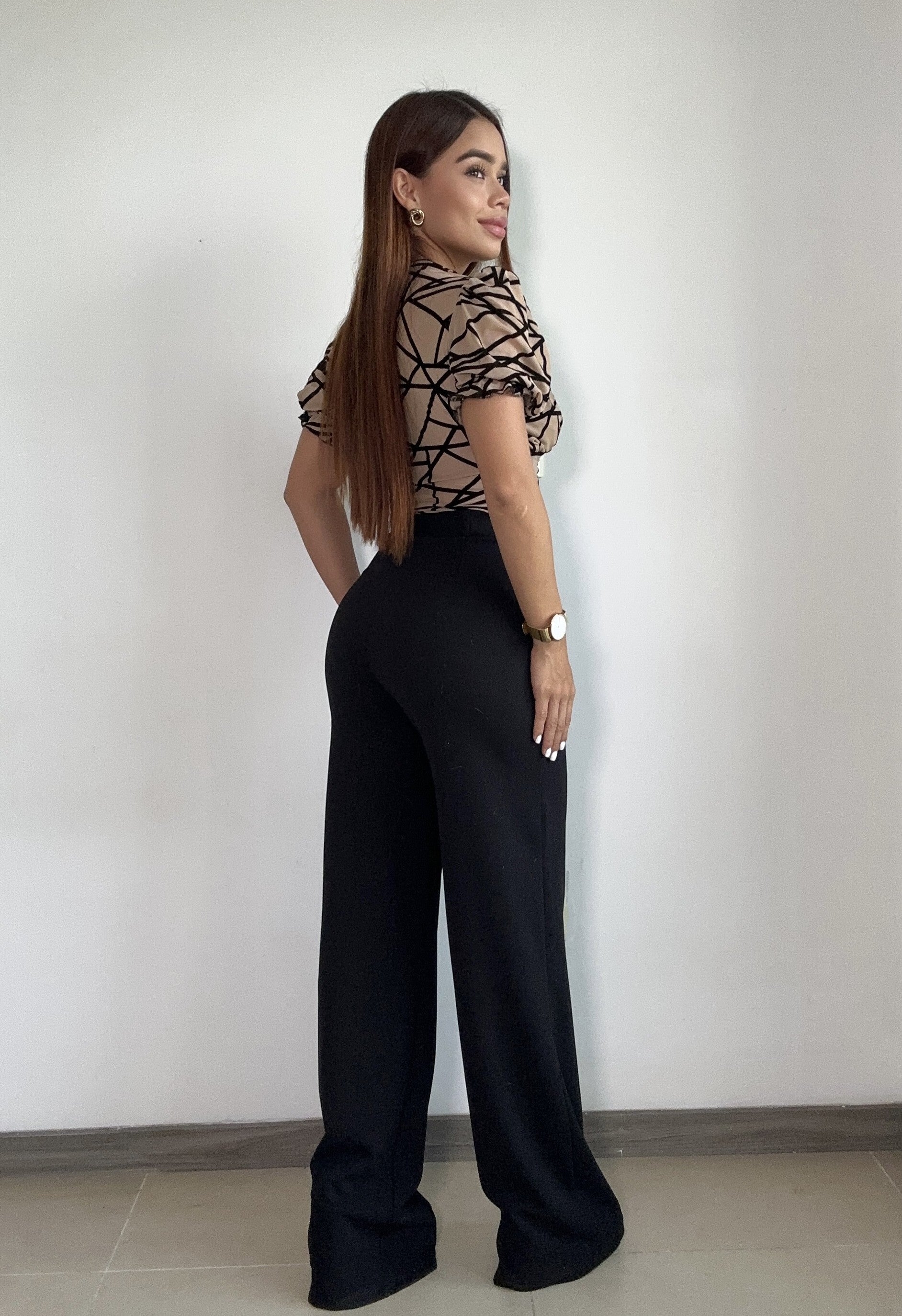 Blusa Manga Corta Cuello En V Estampada