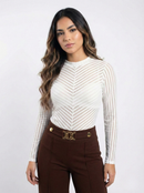 Body Manga Larga Rayas Transparente