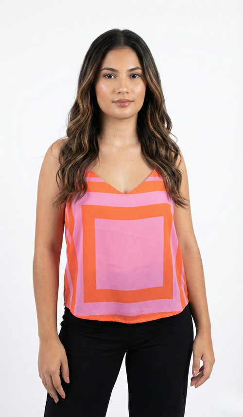 Blusa Tiras Estampada