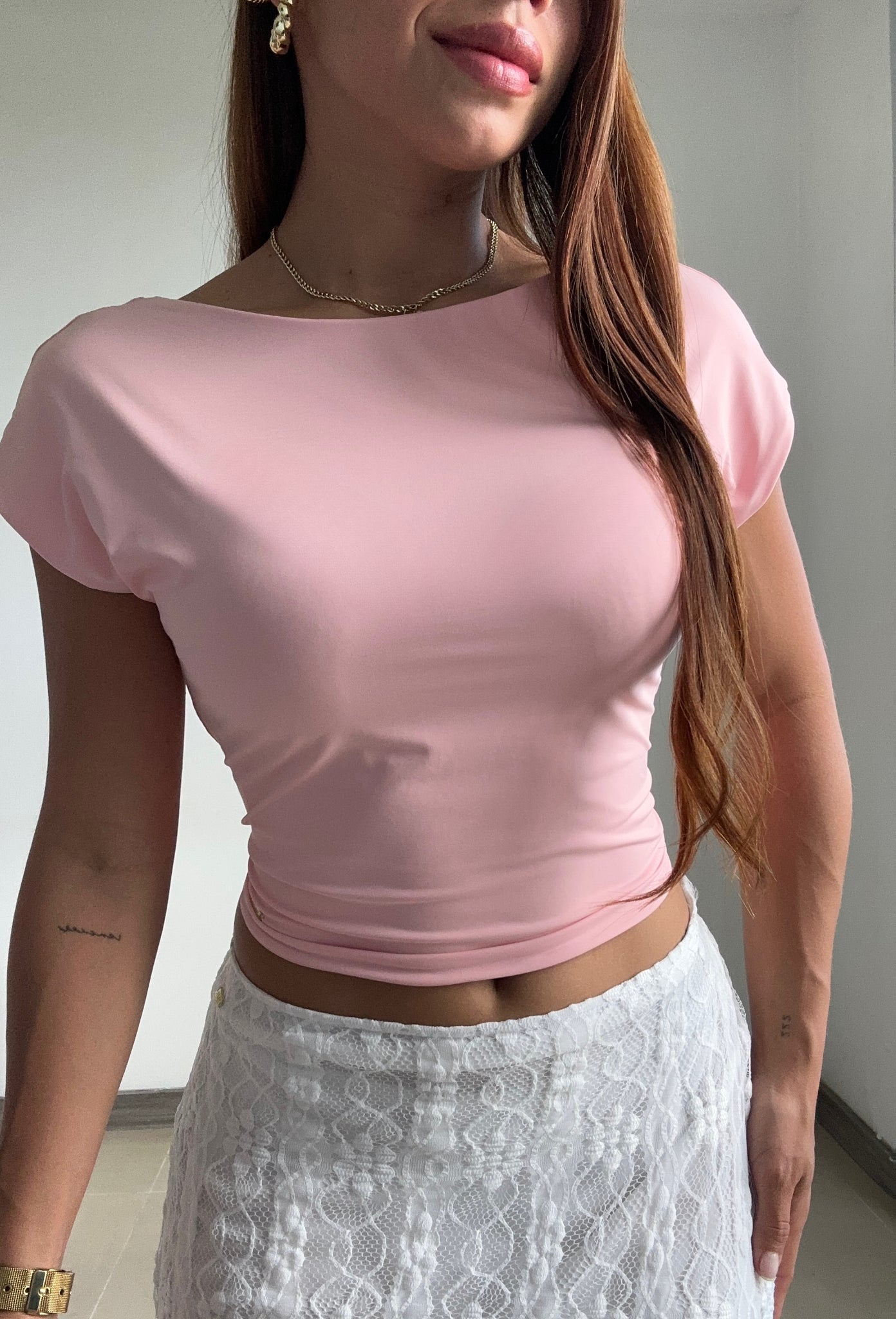 Blusa Manga Corta Cuello Redondo