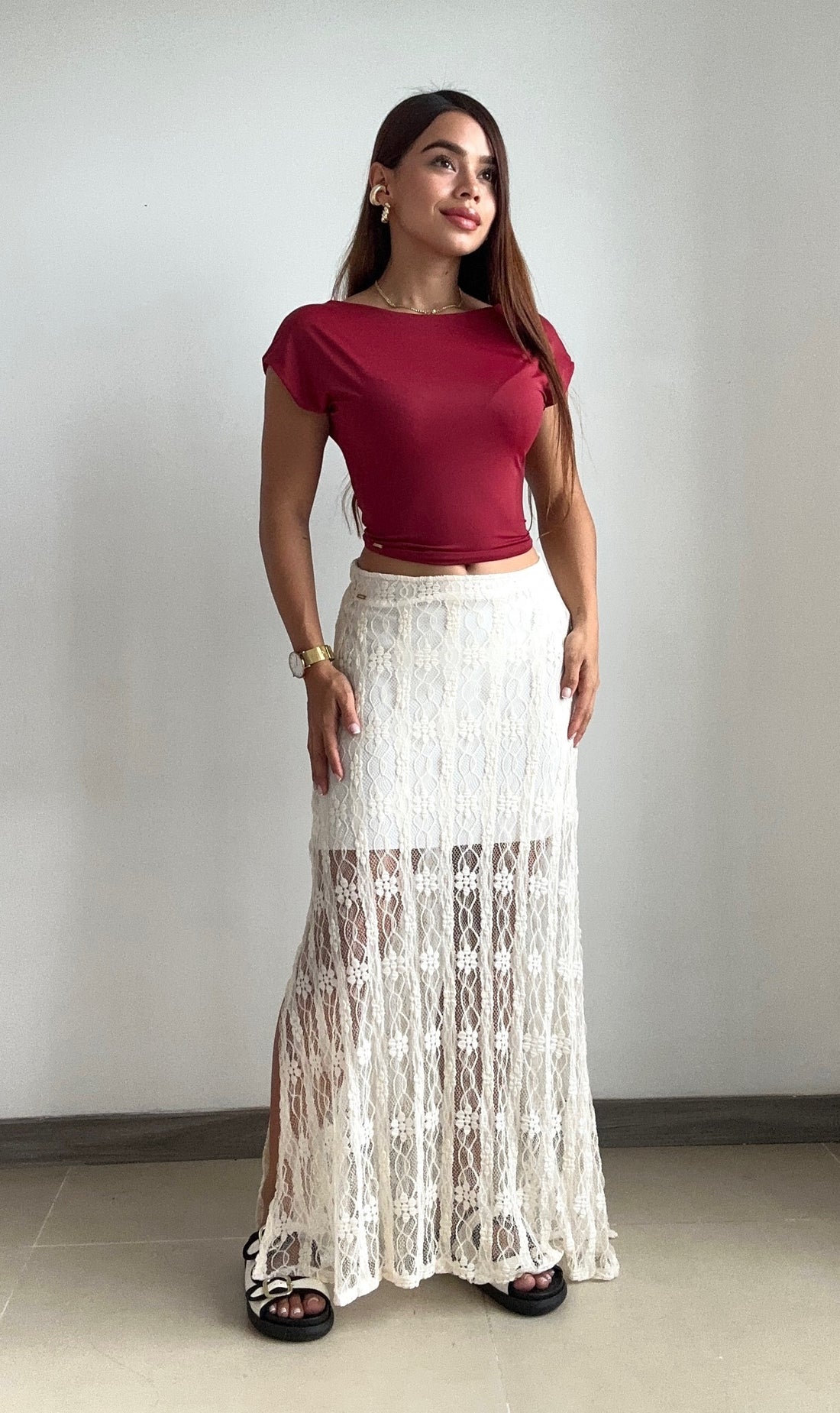 Blusa Manga Corta Cuello Redondo