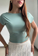 Blusa Manga Corta Cuello Redondo