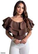 Blusa Corta Cuello En U Dos Boleros