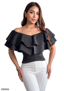 Blusa Corta Cuello En U Dos Boleros