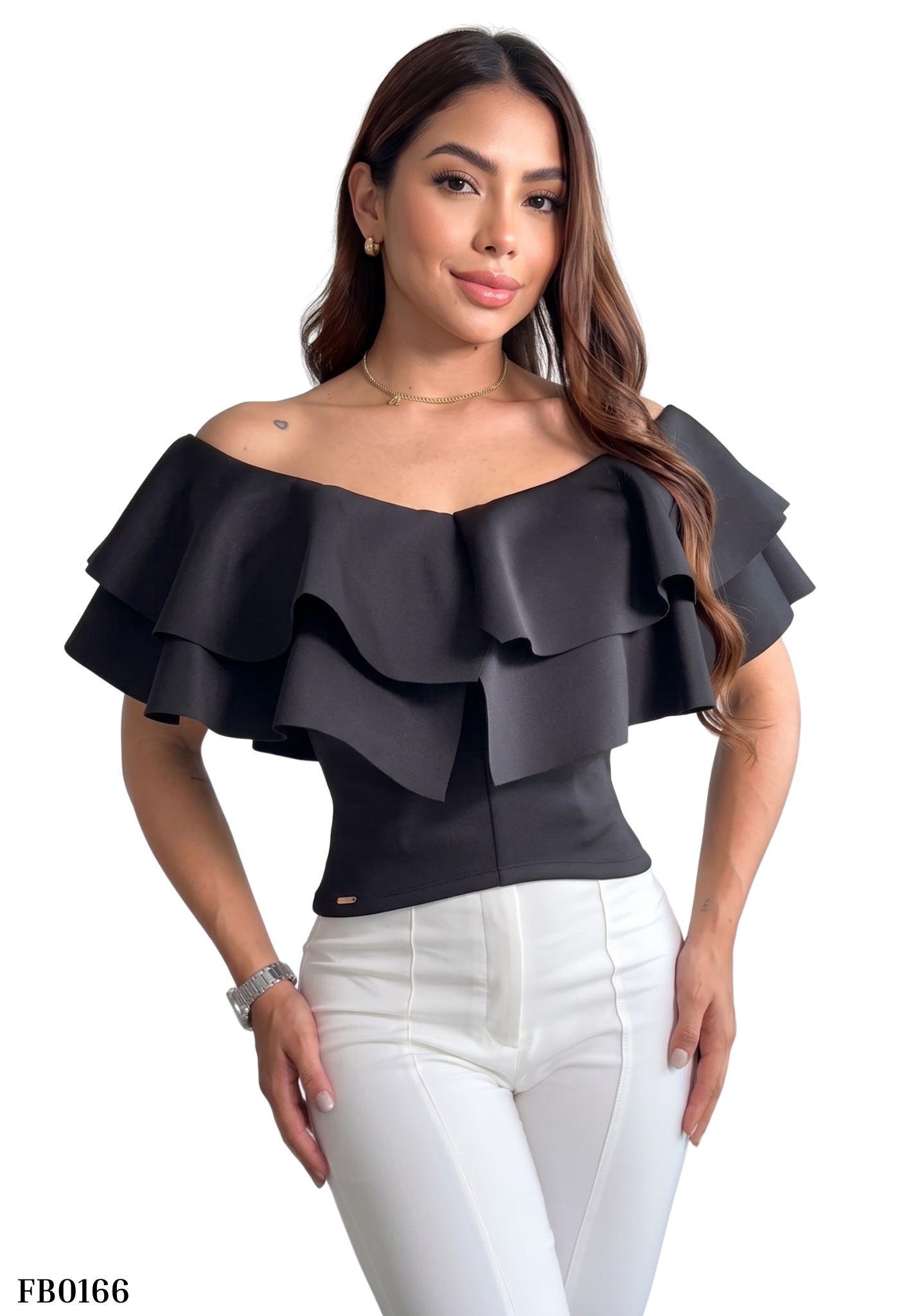 Blusa Corta Cuello En U Dos Boleros