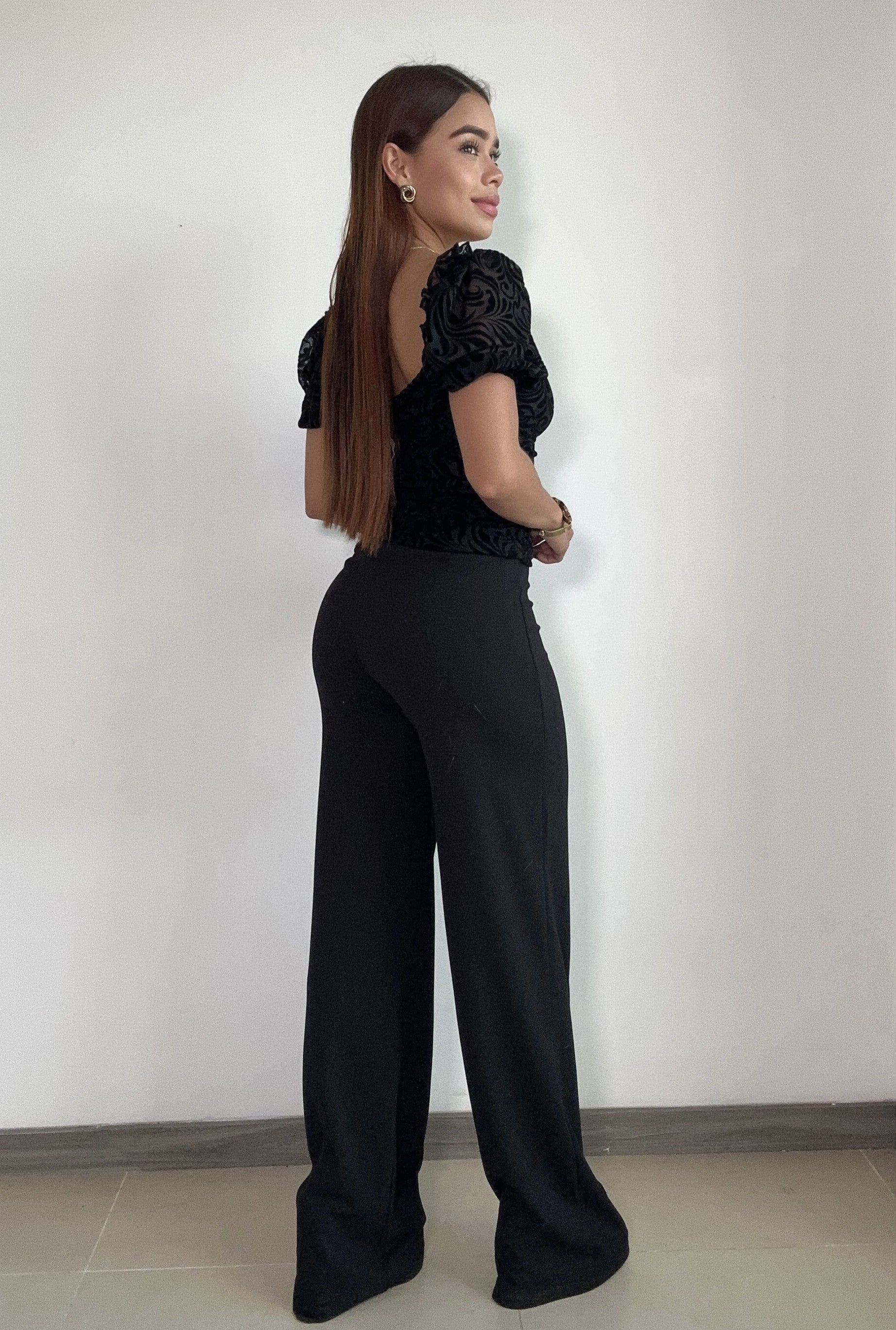 Blusa Manga Corta Cuello Cuadrado