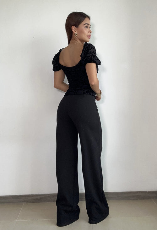 Blusa Manga Corta Cuello Cuadrado