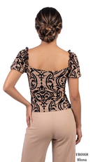 Blusa Manga Corta Cuello Cuadrado