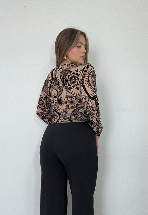 Blusa Manga Larga Estilo Chaleco Amarrar