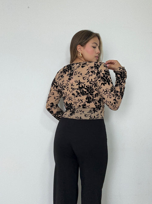 Blusa Manga Larga Estilo Chaleco Amarrar