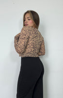 Blusa Manga Larga Estilo Chaleco Amarrar