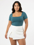 Body Manga Corta Cuello Cuadrado Plus