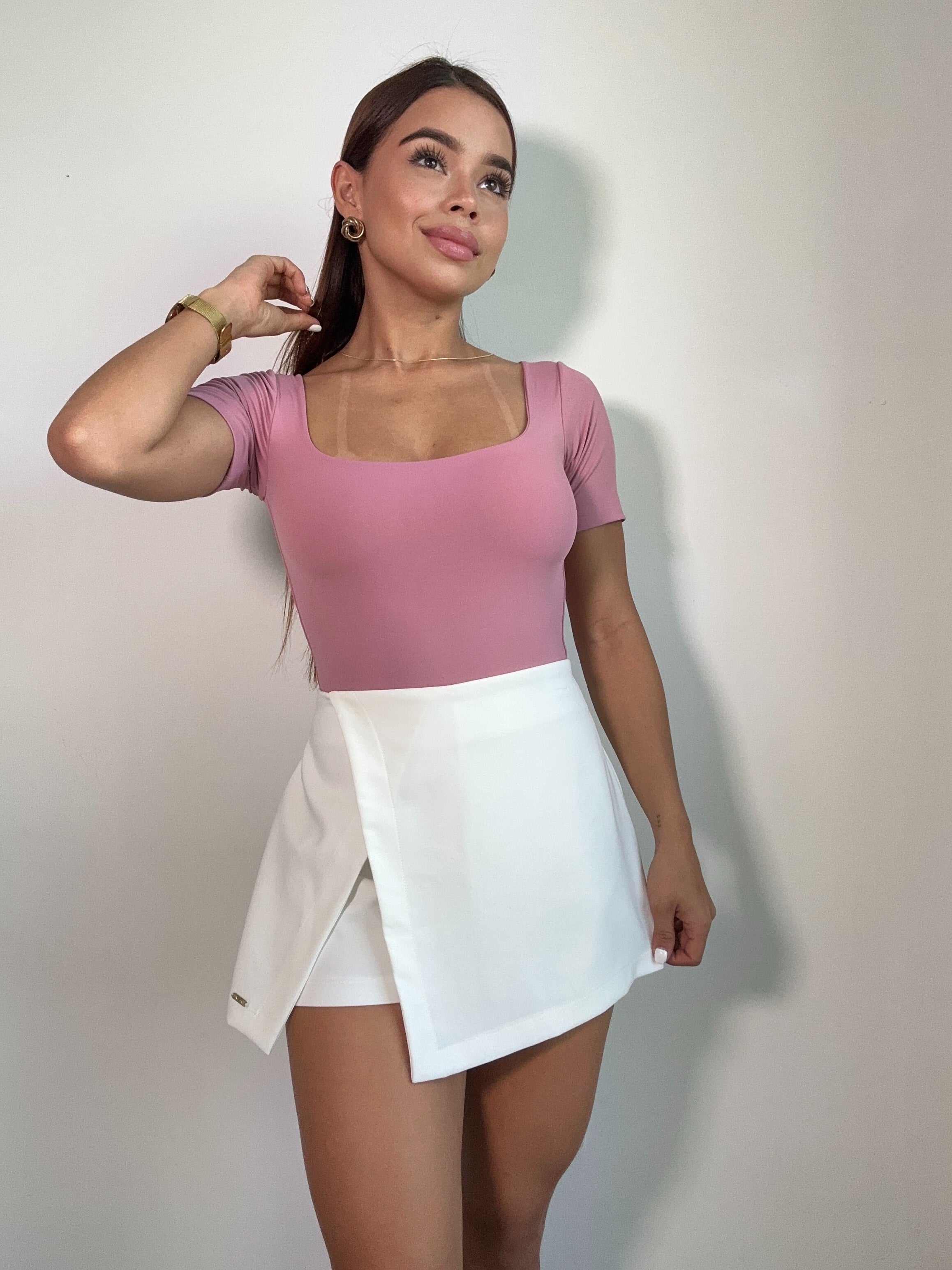 Body Manga Corta Cuello Cuadrado Lizeth