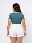 Body Manga Corta Cuello Cuadrado Plus