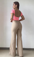 Body Manga Corta Escote Espalda