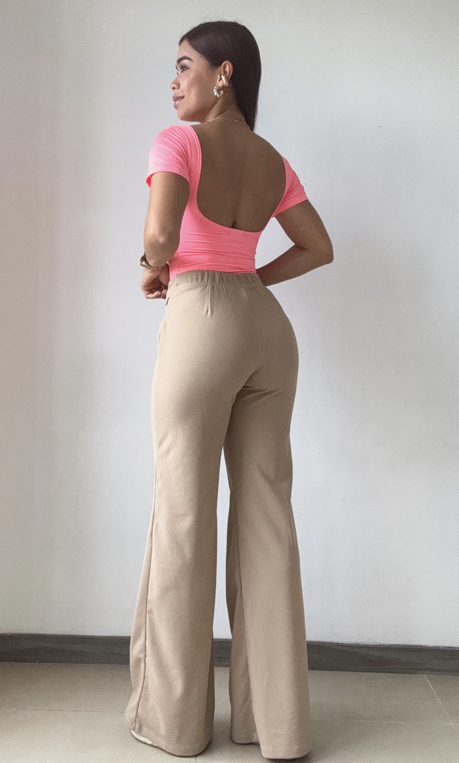 Body Manga Corta Escote Espalda