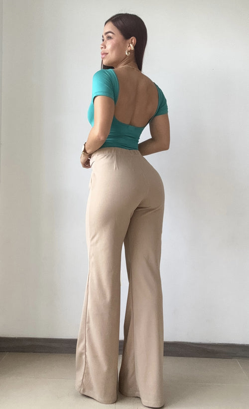 Body Manga Corta Escote Espalda