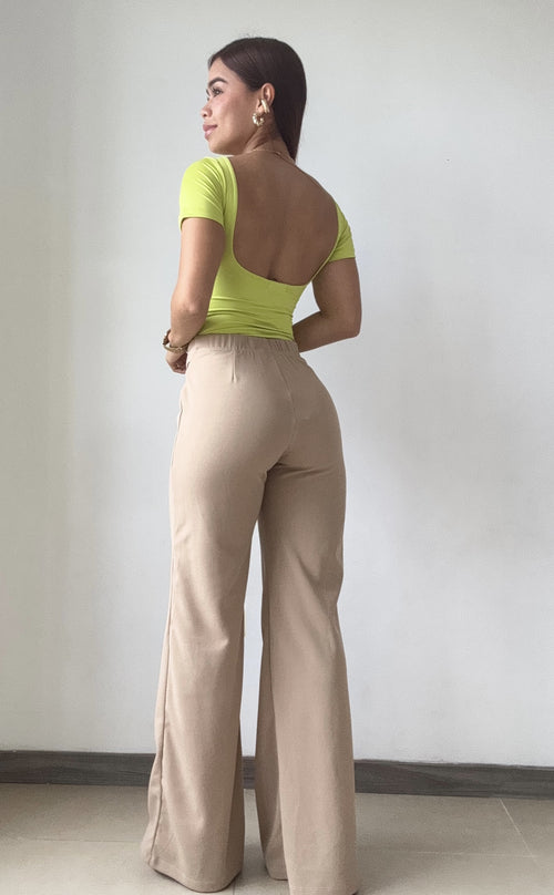Body Manga Corta Escote Espalda