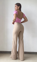 Body Manga Corta Escote Espalda
