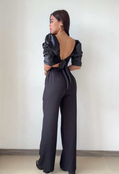 Blusa Satin Manga 3/4 Globo Zurcido Bust