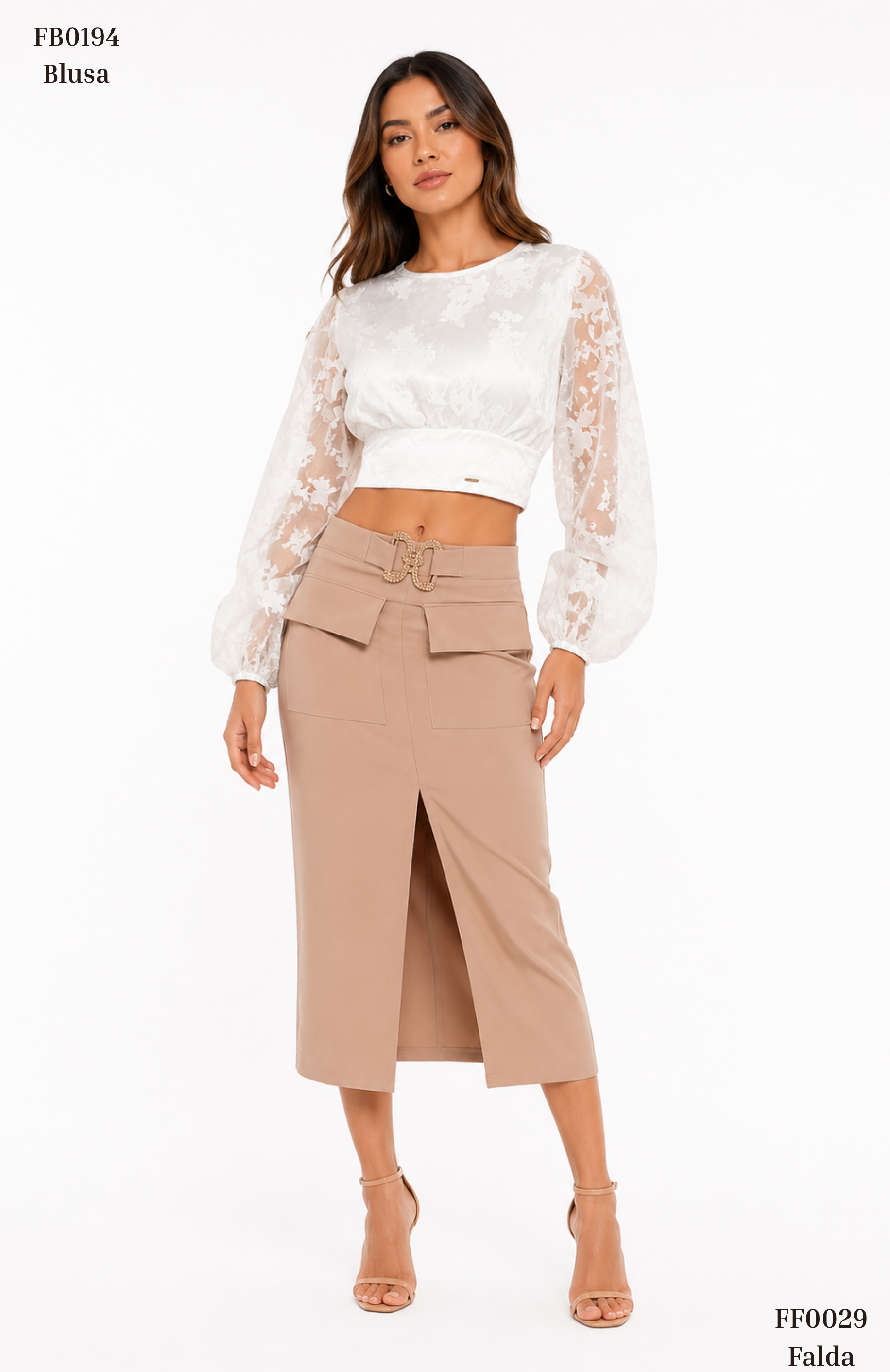 Blusa Cuello Redondo Manga Estilo Globo