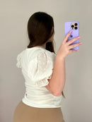 Blusa Manga En Hojarota Plus